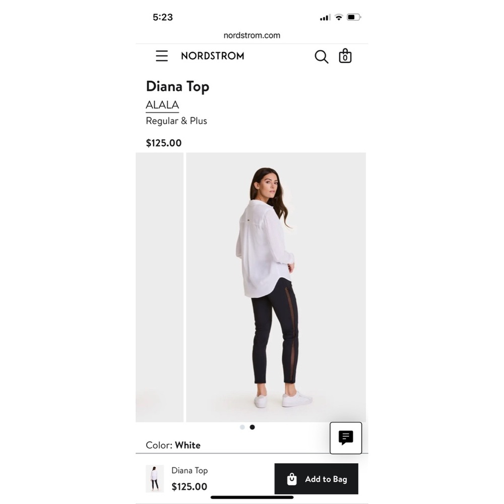 Alala - Diana Top - White Size XS - NWT
